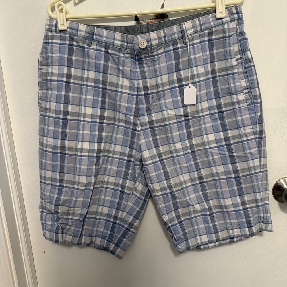 Calvin Klein Light Blue Plaid Men's Shorts